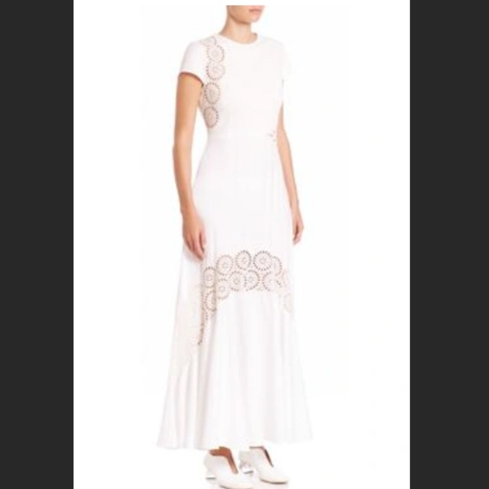 Stella McCartney Lara Eyelet Embroidered Maxi Dress